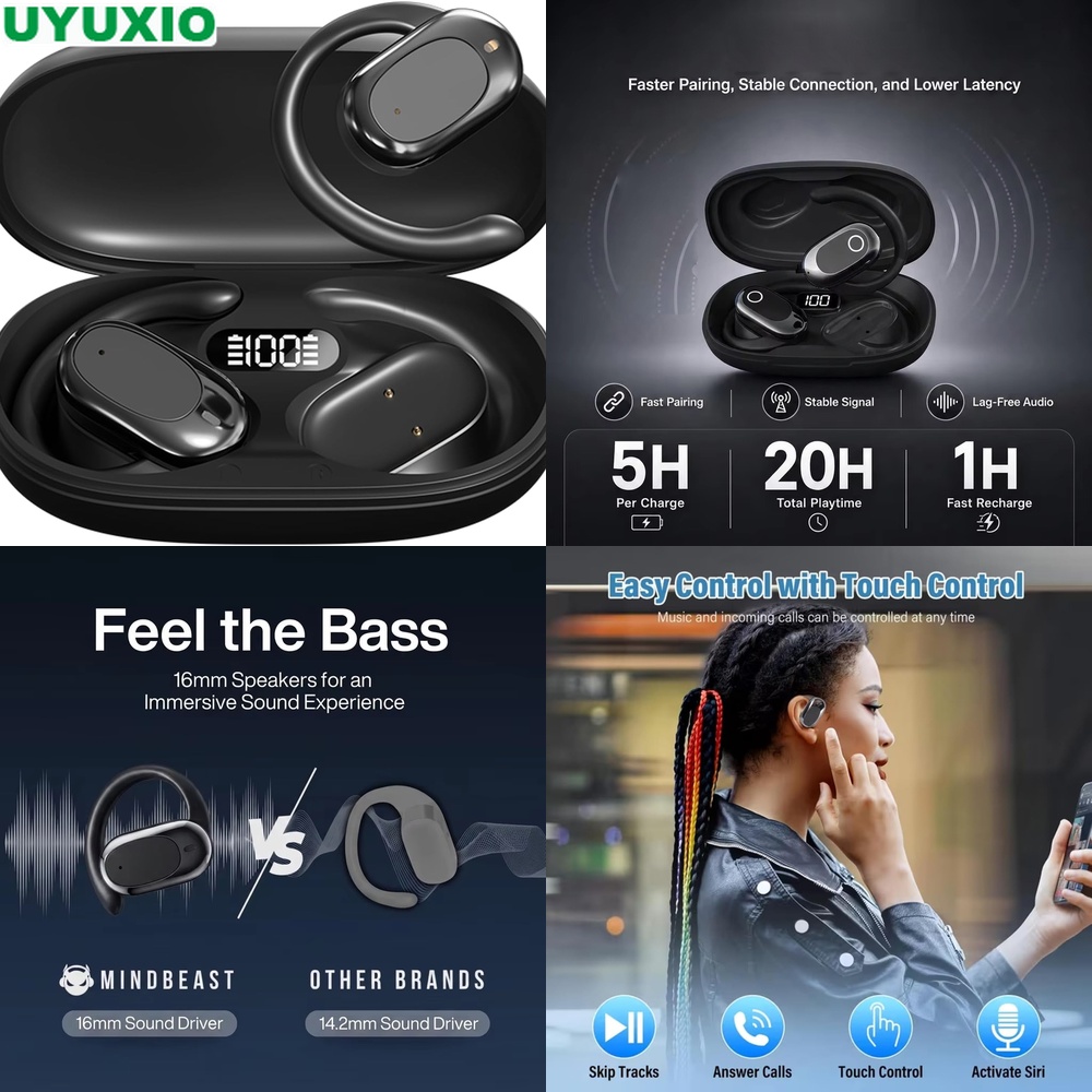Bone Conduction Running Headphones - Słuchawki douszne o otwartym konstrukcji i