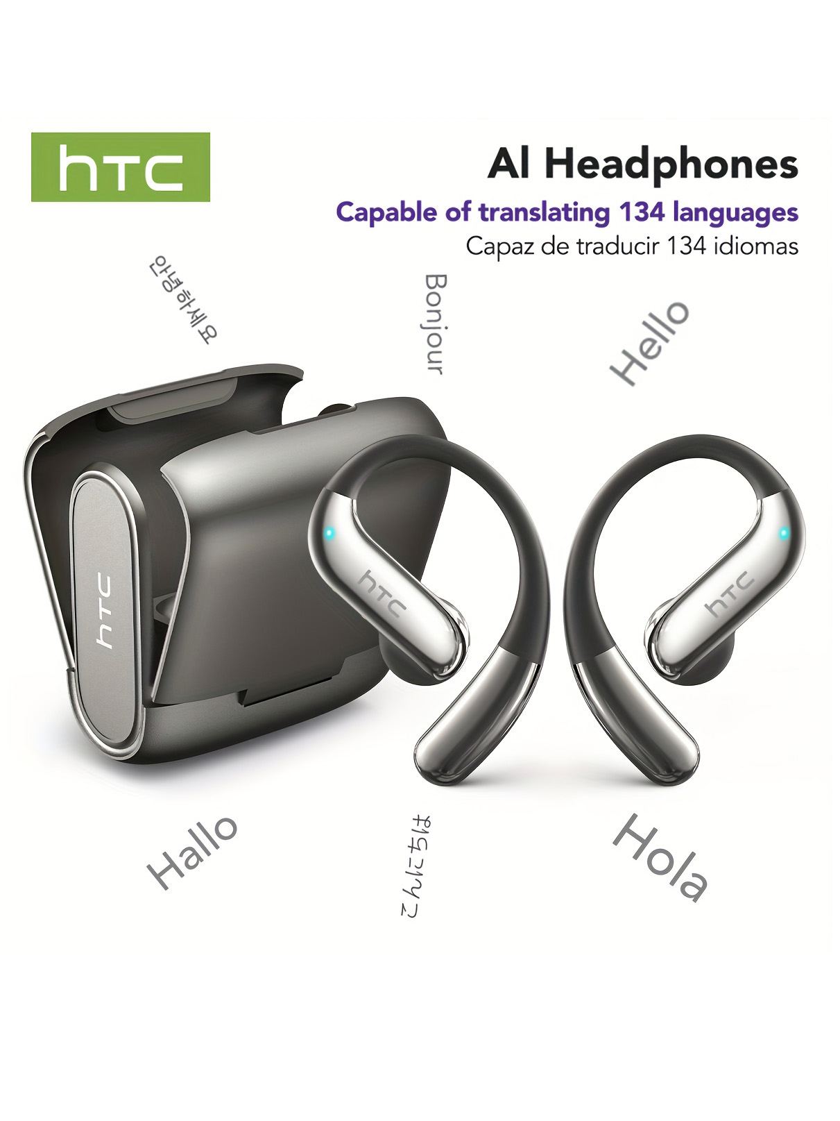 Open Ear Air Conduction Headphones - Słuchawki Bluetooth z odkrytymi uszami HTC,