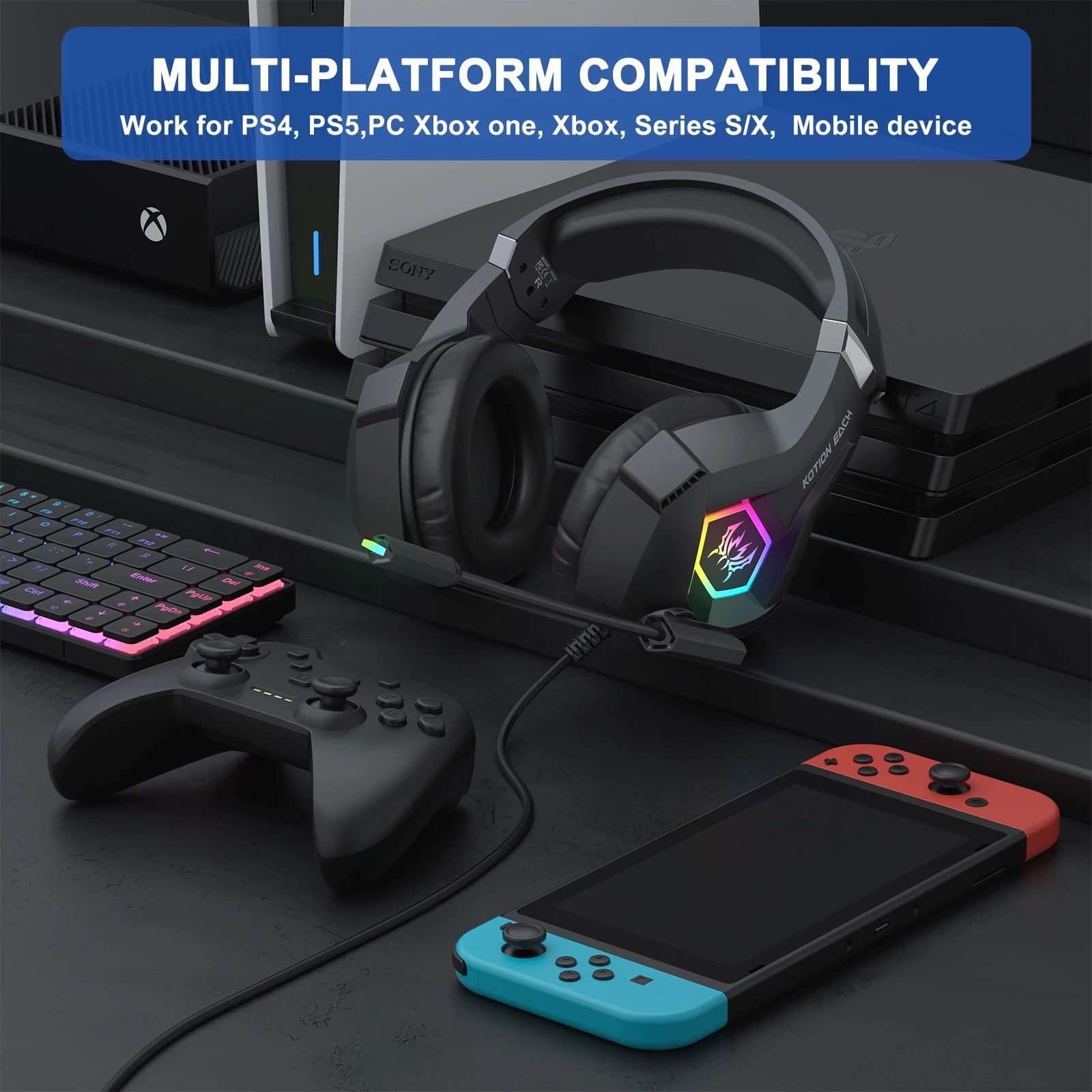 Przewodowy zestaw słuchawkowy  – Gaming Headset With Mic Rgb recenzja i cena